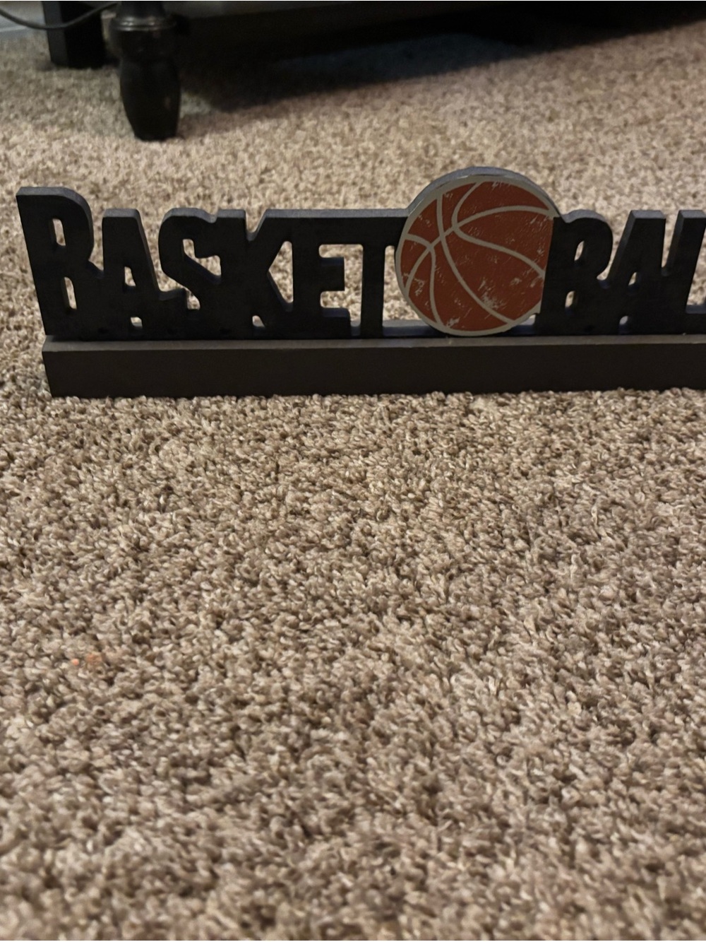 Basketball Decorative Sign - Black with Orange Basketball -